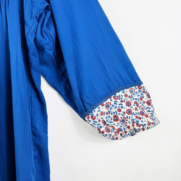 MATTA 100% cotton beautiful blue quilted midi dress NWT - Picture 4 of 15